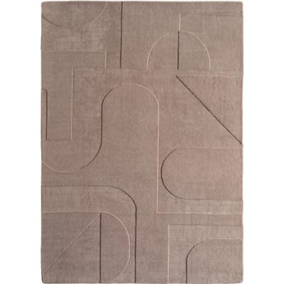 Japandi Vloerkleed - Hoogpolig - Scandinavisch Design - 3D-Effect - Beige- 80x250 CM