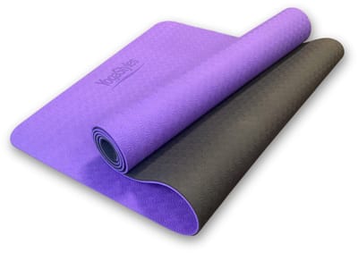 Yogastyles Yogamat TPE Standaard - Ideale Fitnessmat, Sportmat & Meditatiemat - Paars/Zwart - 183x63 cm