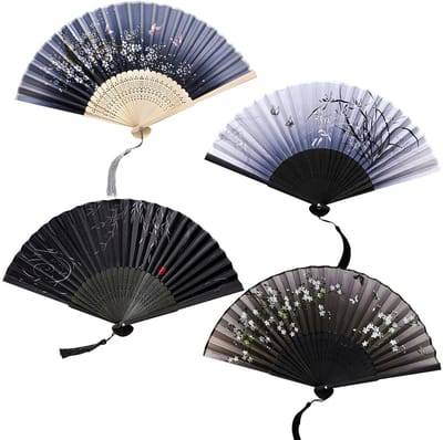 Jhubersproducts - Vouwbare Bamboefans - Elegante Geschenken - Decoratie voor Bruiloften - Feesten - Unieke Bamboe Fans - Geschikt voor Feestelijke Eve