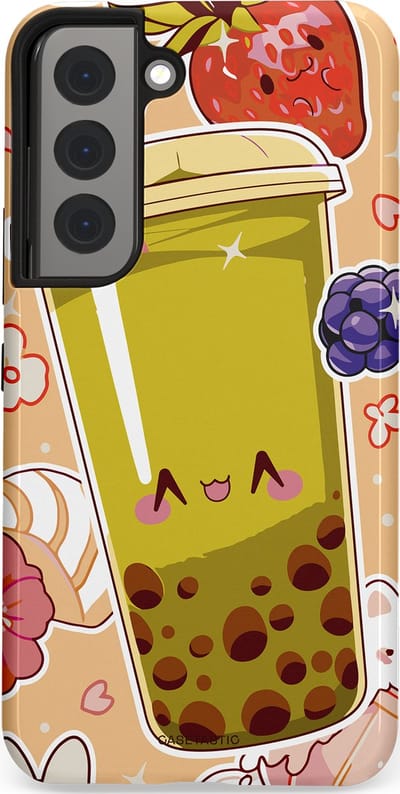 Casetastic Hoesje Geschikt voor Samsung S22 - Stijlvolle Beschermende Duo-layer Case - Bubbelpret