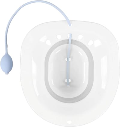 Zitbad Opvouwbaar - Bidet Toilet - Perineale Zorg - Automatische Waterafvoer - 39 x 36 cm - Grijs