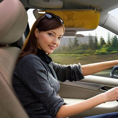 2 in 1 Anti-verblindingsvizier HD Auto Zonneklep voor Dag- en Nachtrijden Auto Vizier Zonwering Verstelbare Auto black