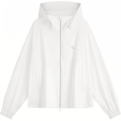Calvin Klein Cool Touch Zonbescherming Buiten Casual Jas met Capuchon Dames Jassen Moonlight-White J223906 M white