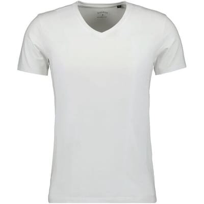 Ragman T-Shirt V-Neck Uni Color Body Fit Cotton Stretch Wit / male