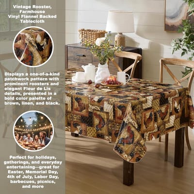 Tafelkleed Vierkant - Tafelbeschermer Keuken - Tafel Beschermen - Waterdicht Veeg Schoon - 52 x 52 cm - Bruin Linnen Zwart
