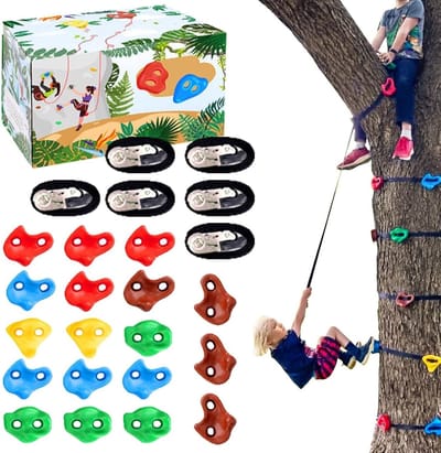Klimgrepen Set - Muurgrepen Kinderen - Buiten Spelen - Weerbestendig Ontwerp - 18 Stuks - Veelkleurig