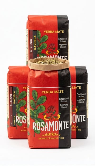 Rosamonte Yerba Mate Thee - Traditionele Argentijnse Mate - Voordeelverpakking 3 x 1000g (3kg) - Natuurlijke Energie & Antioxidanten - Glutenvrij - Intensieve Smaak - Bulkverpakking Met Kajal Sticker