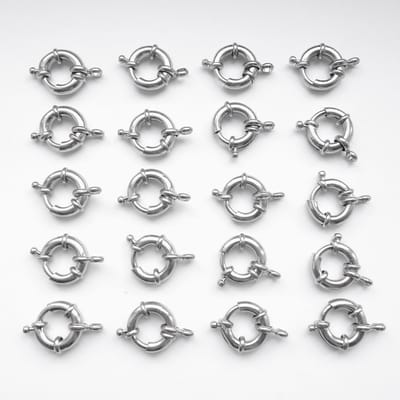 Art & Pearls Boeisluitingen – 20 Stuks – 15 mm – Platinum Plated – Anti-allergisch – Stevige Sieradensluitingen voor Kettingen en Armbanden