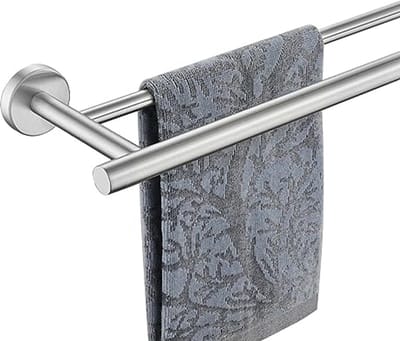 Omgoods - Dubbele Badhanddoekstang 76,2 cm - Geborsteld RVS Wandmontage