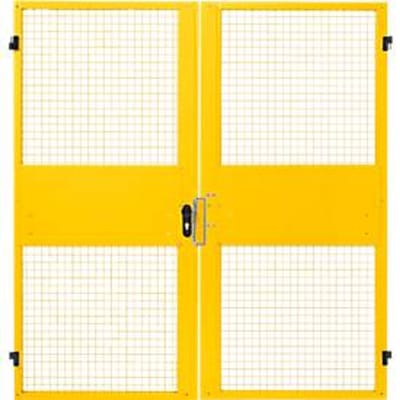 Dubbele vleugeldeuren, voor gaas-scheidingswandsysteem, B 2000 x H 2070 mm, geel