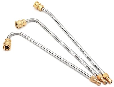 Gootreiniger Opzetstuk - Hogedruk Accessoire - Schoonmaken Dakgoot - Roestvrij Staal - 1/4 Inch - Zilver Goud