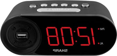 Digitale wekker - Nachtkastklok - Wakker worden - Met USB-poort - Rood LED display - Zwart