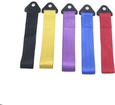 Sleeptouw - Trekband Haken - Auto Noodgeval - Versterkt Nylon Materiaal - 24.5 cm - Geel