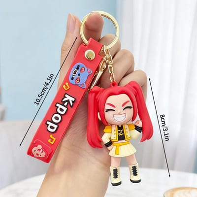 Anime Film Rumi Mira Zoey Sleutelhanger Kpop Warrior Girls Sleutelhanger PVC Model Bedel Rugzak Tas Sleutelhangers Kinderen Cadeaus beige