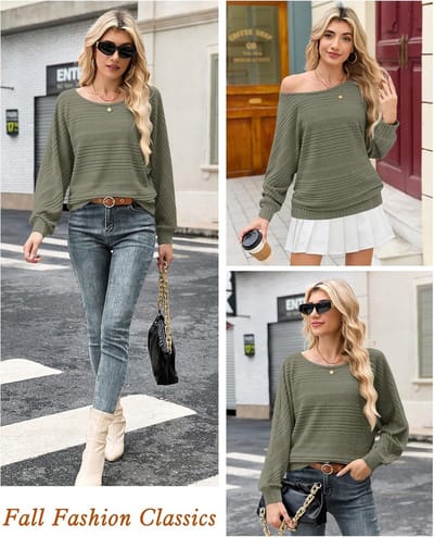 Dames Trui Batwing Mouw Gebreid Pullover Elegant Herfst
