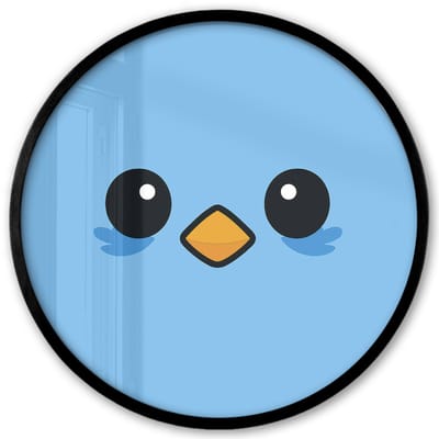 Poster in lijst Rond - Fotolijst 40x40 cm - Posters - Vogel - Blauw - Eenvoudig - Ronde posterlijst zwart - Decoratie - Wanddecoratie woonkamer - Muurdecoratie slaapkamer