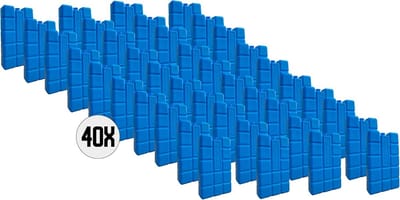 Thijox - Koelelementen voor Koelbox of Koeltas - Blauw - 40 Stuks - 400 Gram - Ideaal voor Camping, Feest, Tuin en Hengelen - Compact 16x9x3,2cm