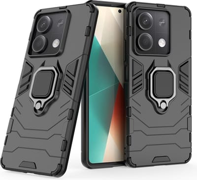 MobyDefend Hoesje - Geschikt voor Xiaomi Redmi Note 13 5G - Dubbelgelaagde Pantsercase Met Standaard - Zwart