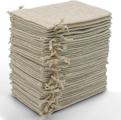 Jute zakjes, 10 x 15 cm, kleine cadeauzakjes voor sieraden, doe-het-zelf, handwerk, bruiloft, feest, Kerstmis, 30 stuks (primaire kleur)