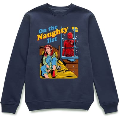 Stranger Things On The Naughty List Christmas Jumper - Navy - S