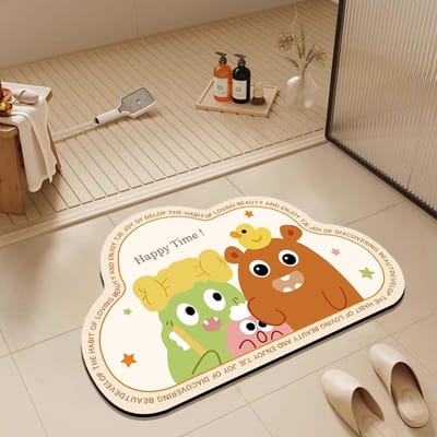 Cartoon Toiletdeur Absorberende Antislip Voetkussens Huishoudelijk Toilet Diatomeeënaarde Vloermat Toilet Badkamer Badkamer Vloermat 50 * 80cm