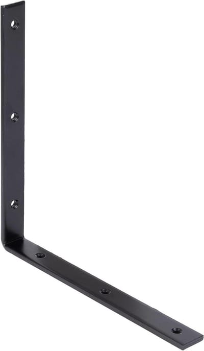 Balkhoek Zwart - Versterkingshoek - Houtverbindingen - Kunststof Coating - 250x250x26x6mm - Zwart