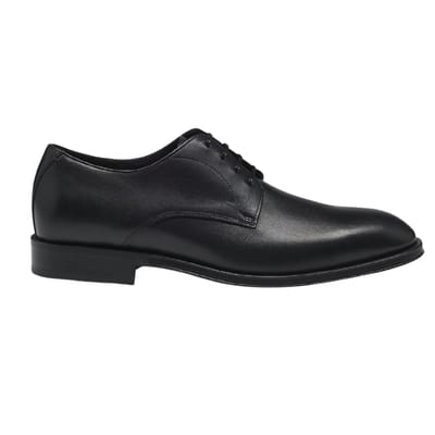 Boss Herenformele schoenen van leer met lage blokhak (Donkerbruin)