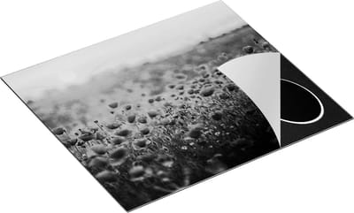 Chefcare Inductie Beschermer Rode Klaprozen Bloemenveld Zonsondergang - Zwart Wit - 60x50 cm - Afdekplaat Inductie - Kookplaat Beschermer - Inductie Mat