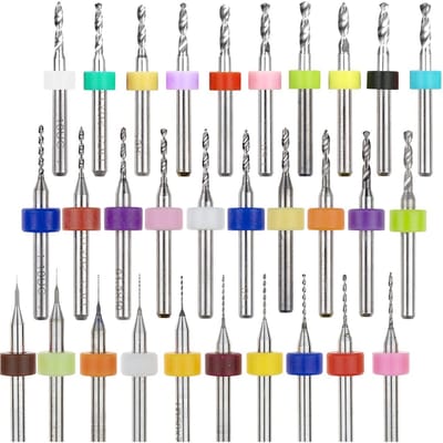 Dailygoody - PCB Boorbits Set - 30 Stuks - 0.1mm tot 3mm - voor CNC frezen - precisie boren - geschikt voor printcircuits