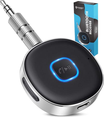 Gadgetplace Bluetooth Receiver Incl. 3.5MM AUX - BT 5.0 - Bluetooth Ontvanger - Handsfree Bellen - Bluetooth Audio Receiver - Bluetooth via AUX