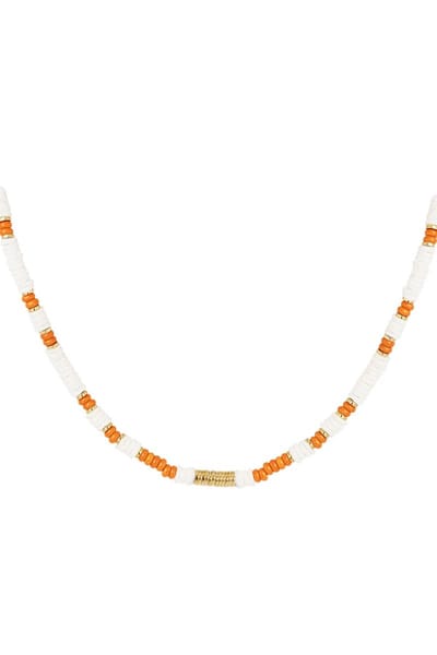 Ketting - Stenen kralen - collier - Beach collectie - Orange - Yehwang