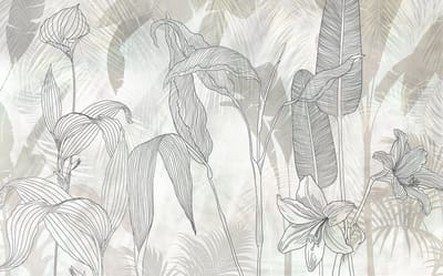 Fotobehang - Linierte Lilien 400x250cm - Vliesbehang