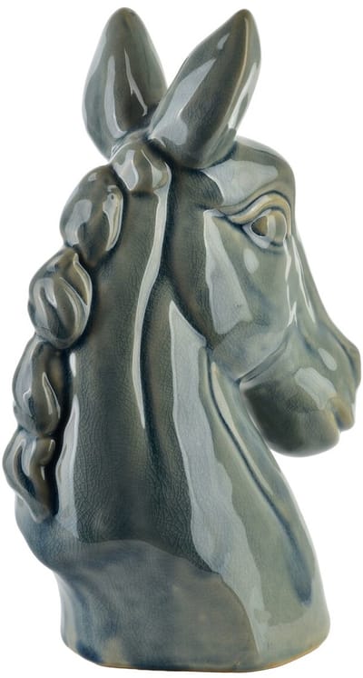 Keramisch Paardenbeeld ORAN GREEN – 24 cm – Elegante Groene Decoratie