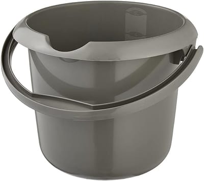 Emmer met geïntegreerde meetschaal en ergonomische handgreep 5 l - eco-grijs