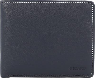 PICARD Leren Portemonnee Diego Wallet Quer Jeans Blauw