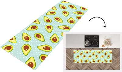 Keukenloper - Loper keuken - Avocado - Patronen - Stippen - 150x50 cm - Keukenloper vinyl