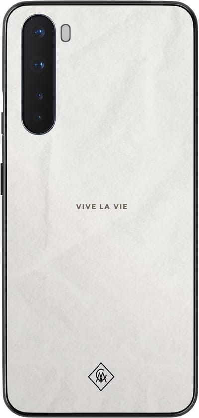 Casimoda® hoesje - Geschikt voor OnePlus Nord - Vive La Vie - TPU - Backcover - Grijs - Tekst