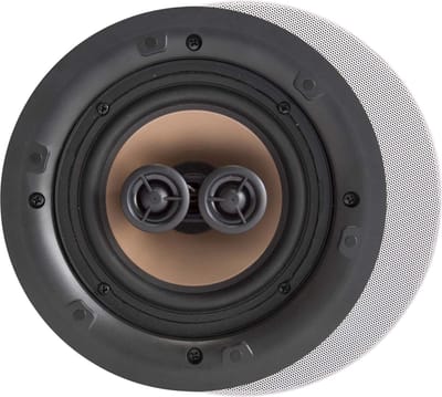 Artsound HPRO550 5,25 inch stereo wand- en plafondluidspreker, 10-100 W, inbouwmontage voor thuis, badkamer, keuken, kantoor, HiFi, 2 draaibare tweeters, alu conus, sjabloon voor installatie, rond, 200 x 80mm, <50m²