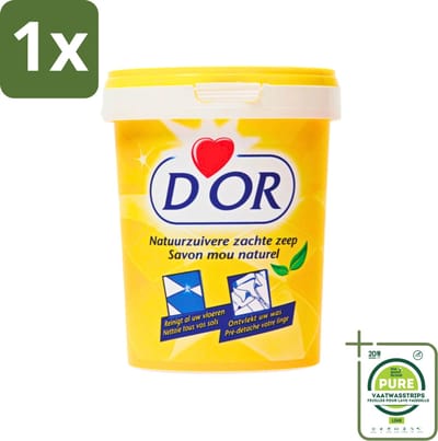 1 x D'Or - Natuurzuivere Zachte Zeep - Vast Zeepmiddel - Voor Vloeren en Was - 1 kg - Natuurlijke Zeep - Vaste Zeep - Vloeren Schoonmaken - Wasgoed Reinigen - Ontvlekken