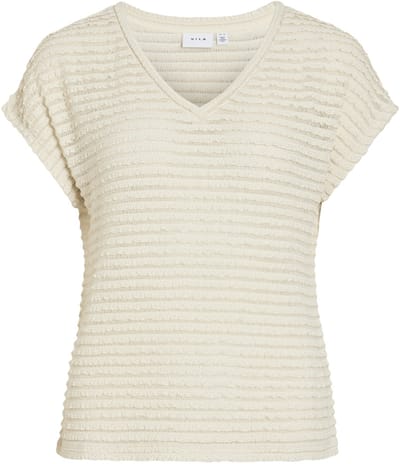 Vila T-shirt Vilogan V-neck C/s Top/rc 14116775 Birch Dames Maat - XL