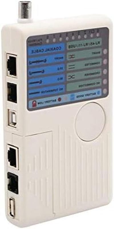 Kabel Tester - Netwerk Detector - Kabel Onderhoud - 4-in-1 Functionaliteit - 17 x 11 x 4 cm - Wit