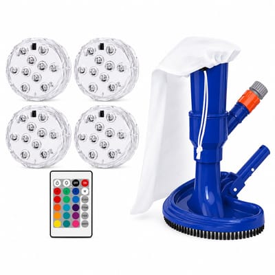 Home & Marker - LED Verlichting - Zwembadstofzuiger Zuigkop - Zwembad Verlichting - Onderwater Verlichting - Gekleurde Lampen - LED Lampen - 4 Stuks - AQUAOOVER