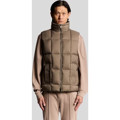 Lyle & Scott Square Wadded Puffer Gilet Falcon Maat: XS | Bodywarmers Outlet | Heren | Bruin