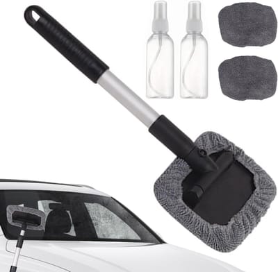 Auto voorruit reinigingsborstel - herbruikbare glazen wasmachine kit met microfiber pads en spuitflessen, auto voorruit reiniger borstel, voor trailer RV vrachtwagen automotive sedan