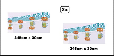 2x Plafond decoratie Oktoberfest bier en pretzel 245cm x 30cm - Oktoberfeest Apres ski bierfeest festival thema evenement