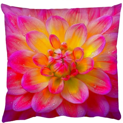Sierkussens - Kussentjes Woonkamer - 50x50 cm - Roze - Dahlia - Kleurrijk