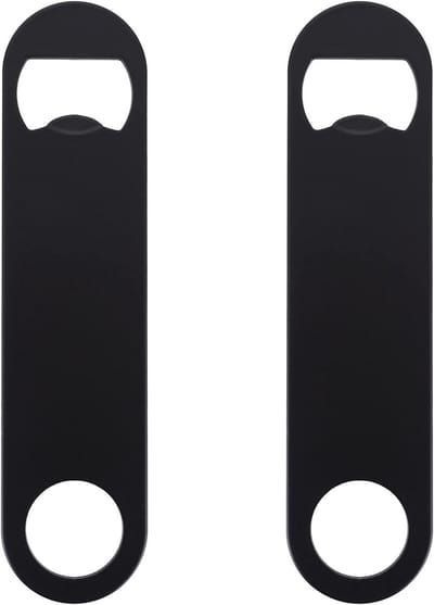 Bierflesopeners, 2 stuks, platte flesopener, roestvrij staal, bieropener, bar, flesopener voor keuken, bar, restaurant