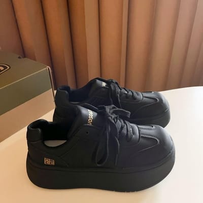 Niche Design Big Head Board Schoenen Kinderen Herfst Nieuw Ins Dikke zool Veelzijdig Casual Student Sportschoenen 40 zwart