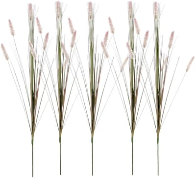 Mica Decorations - 10x - Rietgras/pluimgras kunstplant losse steel - takken - groen/paarse pluimen - 84 cm