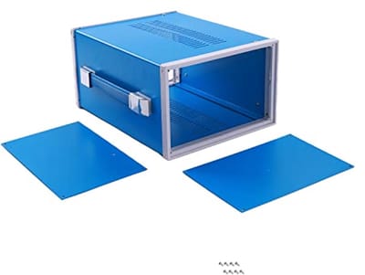 Verbindingsdoos van metaal - Blauwe aansluitdoos voor elektrische inbouw - 27,2 x 13,8 x 21,3 cm